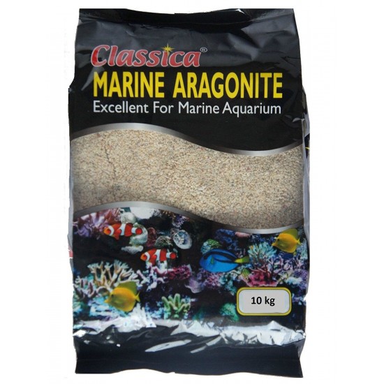 CLASSICA Marine Aragonite Sand | 10kg | 1mm Size | Marine Aquarium Substrate
