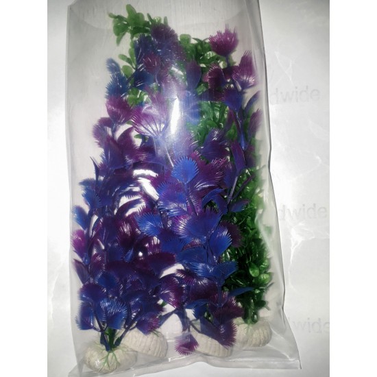 Champion Plastic Decoration Plant 12 Inches for Aquarium (Pack Of 4)