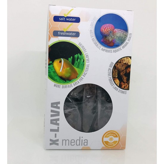 Aquatic Remedies  X-Lava | 100 Natural Filter Media | for Fresh Water & Salt Water Aquarium | 620 g