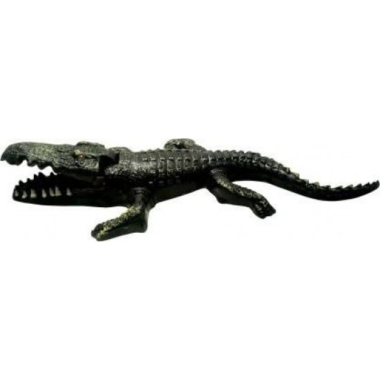 Aqua New Decorative Crocodile Toy With Air Bubble   Arrangement In Crocodile Face (23 cm) Laterite Unplanted   Substrate  (Black, 0.15 kg)