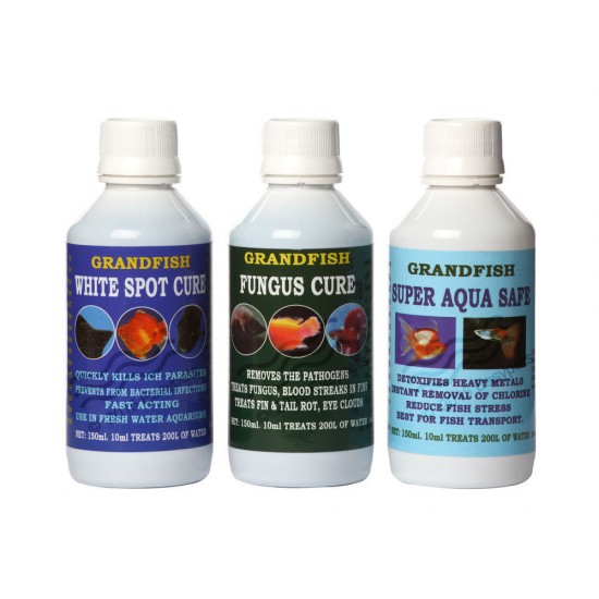 Grandfish White Spot Cure Fungus Cure Super Aqua Safe Fish Treatment 150ml