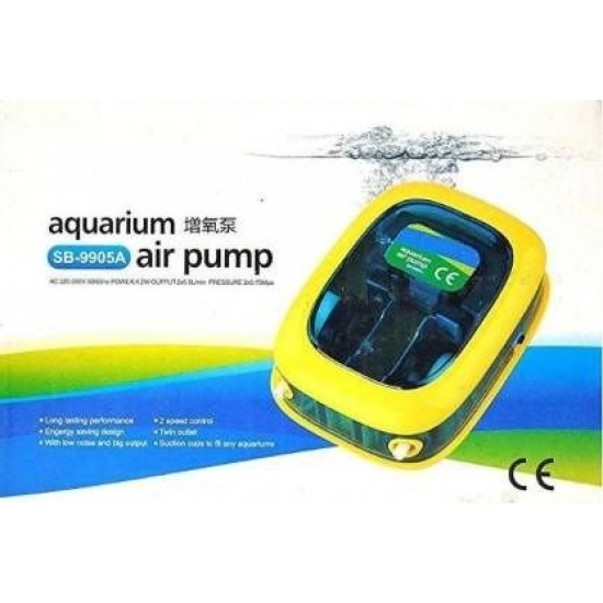 SOBO SOBO SB-9905A Air Pump - 2 Way - 2 Speed Control. Silent Air Air Aquarium Pump